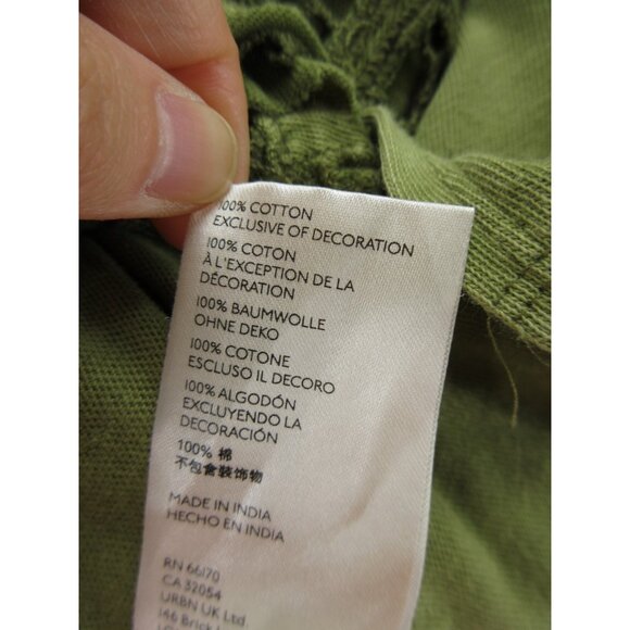 We The Free People Top Medium Henley Blouse Crochet Lace Boho Sheer - Picture 10 of 11